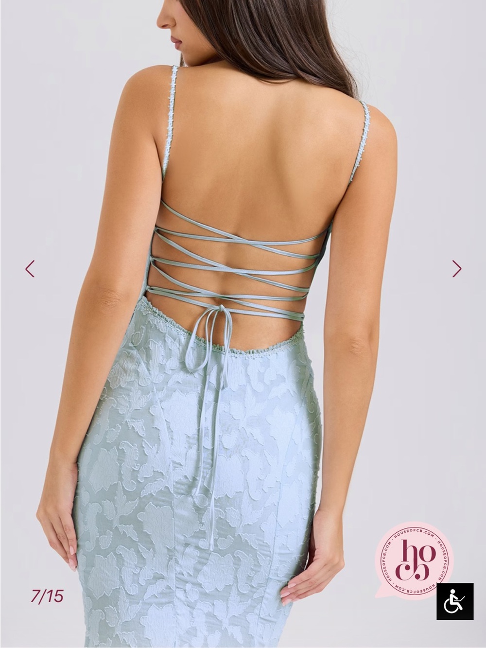 House of CB JOAN Bluebell Lace Up Back Maxi Dress - Picture 5 of 13